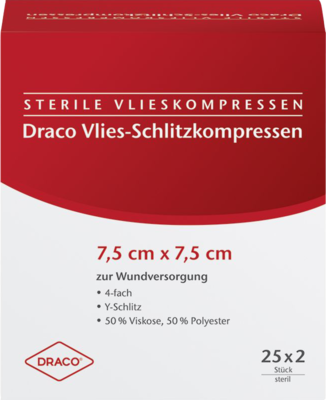 SCHLITZKOMPRESSEN Vlies 7,5x7,5 cm steril 4fach