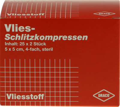 SCHLITZKOMPRESSEN Vlies 5x5 cm steril 4fach